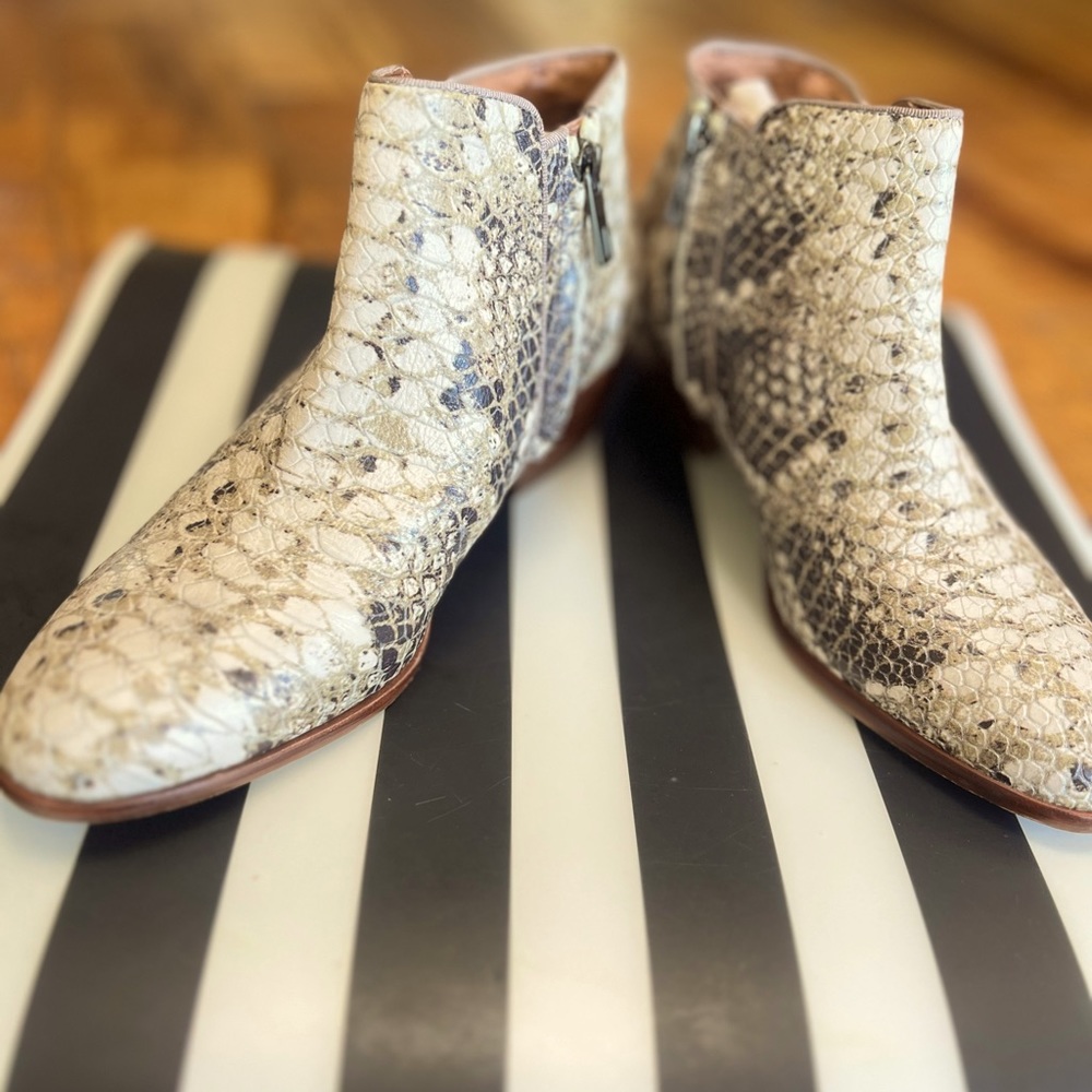 Sam Edelman Petty Ankle Bootie Python Snakeskin W… - image 1